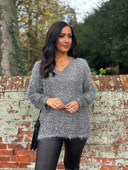 Grey Eyelash Knit Marilyn