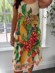 Tropical Print Shimmer Dress Tatiana