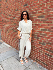 Stone Two Stripe Co-Ord Nikki