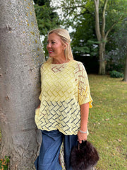 Lemon Abstract Pattern Knit Tori