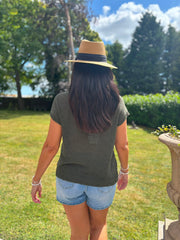Khaki Star Knit Top Devon
