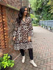 Chocolate Ombre Leopard Dress Eden