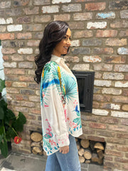 Cream Tropical Print Shirt Aubree