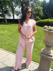 Pink Wide Leg Trousers Margot