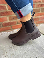 Chocolate Chelsea Style Wellie Boots