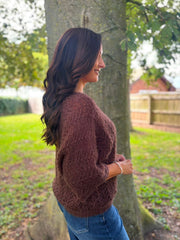 Chocolate Soft Chevron Knit Ensley
