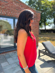 Red Halter Neck Top Jessie