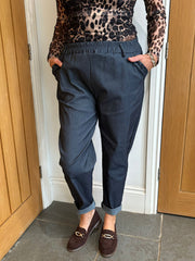 Denim Look Frill Pocket Trousers Sasha