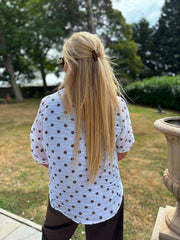 White Polka Dot Blouse Kathy
