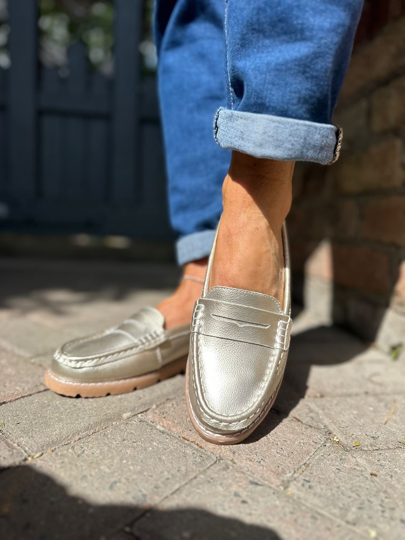Gold Leather Loafer Tillett s