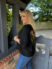 Black Gold Angel Wings Knit Florence