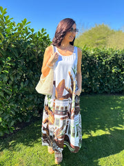 Chocolate Mediterranean Palm Dress Indie