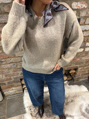 Mocha Scarf Accent Jumper Amanda