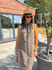 Natural Leopard Sleeveless Dress Tiana