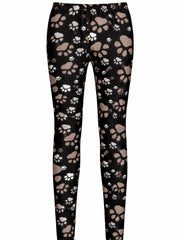 Black Paw Print Leggings