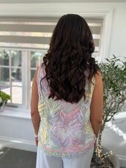 Multi Coloured Crochet Vest Top Sara