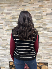 Black Stripe Knitted Waistcoat Emily