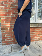 Navy Cuffed Ashley Trousers