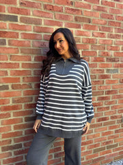 Grey Stripe Jumper Jane