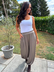 Mocha Shimmer Cuffed Trousers Aubrey