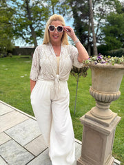 Stone Wide Leg Pull on Silvia Trousers