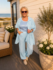 Blue Linen Detail Set Gracelynn