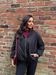 Black Lightweight Hooded Jacket Lottie