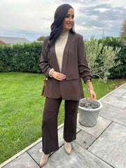 Chocolate Pinstripe Take You Anywhere Jacket