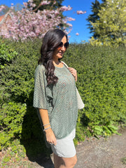 Khaki Shimmer Loose Weave Top Jasmine