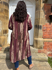 Wine Brushstroke Shimmer Cardigan Freya