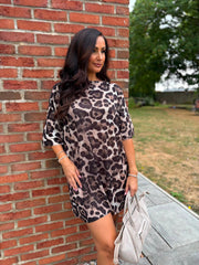 Leopard Print Knit Dress Delilah