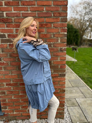 Light Blue Premium Hooded Mac Clementine