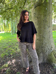Black Cotton Reverse Seam Knit Jo
