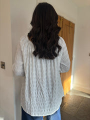 White Textured Bardot Top Maiya