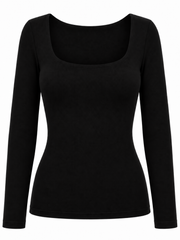 Black Square Neck Top Saylor