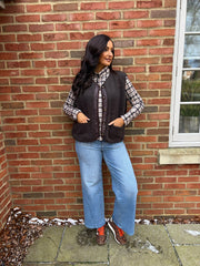 Chocolate Sherpa Gilet Kiera