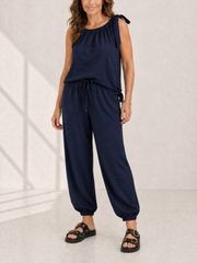 Navy Sleeveless Tie Detail Co-Ord Ashley