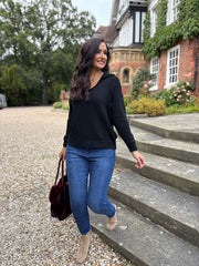 Black Open Collar Jumper Rhea