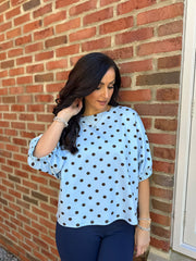 Blue Polka Dot Sweatshirt Dakota