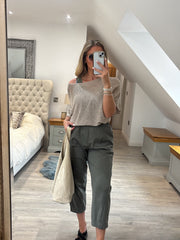 Mocha Cotton Reverse Seam Knit Jo