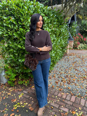 Chocolate Sleeve Detail Knit Top Julia