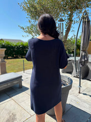 Navy Fine Knit Dress Orla