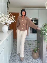 Mocha Textured Sleeveless Top Corrina