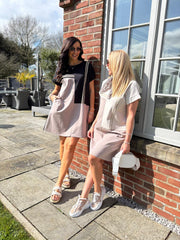 Black Stripe Block Panel Dress Jaz