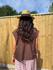 Chocolate Sleeveless Top Margot