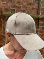 Mocha Velour Diamante Cap
