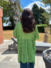 Lime Open Knit Cover Up Elsie