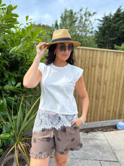 White Lace Hem Top Yasmin