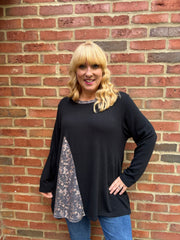 Black Speckle Knit Top Danielle