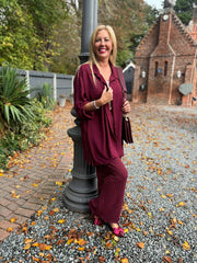 Wine Back Pleat Blouse Jackie